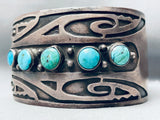 Heavy 71 Grams Vintage Native American Navajo Royston Turquoise Sterling Silver Bracelet-Nativo Arts