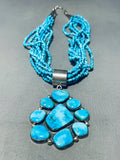 Eddy Billy Native American Navajo Turquoise Sterling Silver Necklace-Nativo Arts