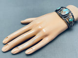 Museum Very Old Vintage Native American Navajo #8 Turquoise Sterling Silver Bracelet-Nativo Arts