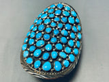 One Of The Best Ever Vintage Native American Navajo Circular Turquoise Sterling Silver Bracelet-Nativo Arts