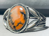 Hand Tooled Vintage Sterling Silver Native American Navajo Petrified Wood Bracelet-Nativo Arts