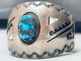 John Frank Vintage Native American Navajo Persin Turquoise Sterling Silver Bracelet-Nativo Arts