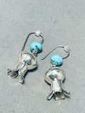 Unforgettable Native American Navajo Turquoise Sterling Silver Blossom Earrings-Nativo Arts