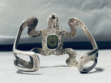Tortoise Inlay Turquoise Vintage Native American Navajo Sterling Silver Bracelet Cuff-Nativo Arts