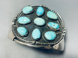 Huge Vintage Native American Navajo Turquoise Sterling Silver Signed Bracelet-Nativo Arts
