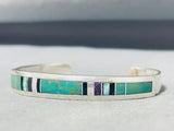 Superior Vintage Native American Navajo Royston Turquoise, Sugulite Sterling Silver Bracelet-Nativo Arts