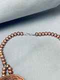Very Rare Vintage Native American Navajo Bronze 476 Gram Squash Blossom Necklace-Nativo Arts