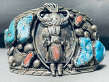 One Of The Best Ever Vintage Native American Navajo Kachina Turquoise Sterling Silver Bracelet-Nativo Arts