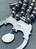 Womens Vintage Southwest Turquoise Sterling Silver Squash Blossom Necklace-Nativo Arts