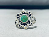 Superb Vintage Native American Navajo Cerrillos Turquoise Sterling Silver Ring-Nativo Arts