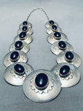 The Best Vintage Native American Navajo Onyx Sterling Silver Necklace-Nativo Arts