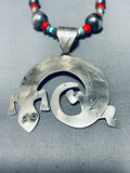 One Of The Best Ever Lizard Vintage Native American Navajo Sterling Silver Necklace-Nativo Arts