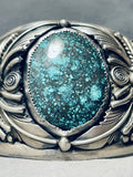 One Of The Best Vintage Native American Navajo Spiderweb Turquoise Sterling Silver Bracelet-Nativo Arts