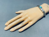 Impressive Vintage Native American Navajo Blue Gem Turquoise Sterling Silver Bracelet-Nativo Arts