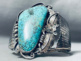 Important Ihss Stamp Vintage Spiderweb Turquoise Native American Navajo Sterling Silver Bracelet-Nativo Arts