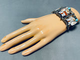 One Of The Best Vintage Native American Zuni Owl Inlay Sterling Silver Bracelet-Nativo Arts