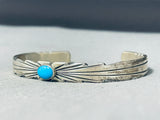 Special Vintage Native American Navajo Sleeping Beauty Turquoise Signed Sterling Silver Bracelet-Nativo Arts