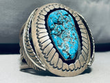 Native American Rare Early Hallmark! Vintage Orville Tsinnie Turquoise Sterling Silver Bracelet-Nativo Arts