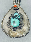 Gasp! Vintage Native American Navajo Longer 31' Turquoise Coral Sterling Silver Necklace-Nativo Arts