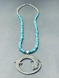 Fascinating Native American Navajo Turquoise Sterling Silver Gecko Necklace Signed-Nativo Arts