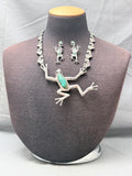 Incredible Vintage Southwest Frog Sterling Silver Turquoise Necklace Old-Nativo Arts