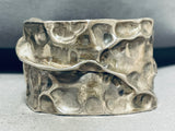 The Coolest Vintage Native American Zuni All Silver Sterling Silver Hand Wrought Bracelet-Nativo Arts
