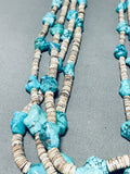 Native American 200+ Gram Vintage Santo Domingo Spiderweb Turquoise Shell Necklace-Nativo Arts