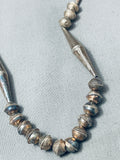 Striking Vintage Native American Navajo Handmade Sterling Silver Necklace