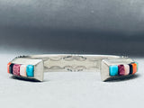 6 Inch Wrist Vintage Native American Navajo Turquoise Inlay Sterling Silver Bracelet-Nativo Arts