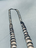 Rounded Basket Bead Vintage Native American Navajo Hand Tooled Sterling Silver Necklace-Nativo Arts