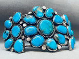 Important A & S Vintage Native American Navajo Turquoise Cluster Sterling Silver Bracelet-Nativo Arts