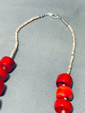 Chunks Of Tubule Coral Native American Navajo Tan Heishi Sterling Silver Necklace-Nativo Arts