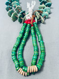 Early Very Rare Vintage Native American Navajo Cerrillos Turquoise Jacla Necklace Old
