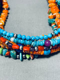 Dropdead Gorgeous Vintage Native American Navajo Turquoise Sterling Silver Necklace-Nativo Arts