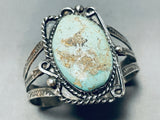 Early Deposit Turquoise!! Vintage Native American Navajo #8 Sterling Silver Bracelet-Nativo Arts