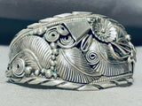 Leaf Garden On The Wrist Vintage Native American Navajo Sterling Silver Bracelet Cuff-Nativo Arts