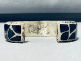 One Of The Best Vintage Native American Navajo Black Onyx Sterling Silver Bracelet-Nativo Arts