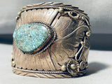 The Biggest Single Leaf Vintage Native American Navajo Turquoise Bracelet Cuff Old-Nativo Arts