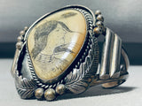 Hand Carved Opulent Vintage Native American Navajo Sterling Silver Native Woman Bracelet-Nativo Arts