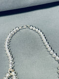 228 Grams Native American Navajo Turquoise Sterling Silver Squash Blossom Necklace-Nativo Arts