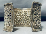 Incredible Intricacy! Vintage Sterling Silver Wide Bracelet Cuff-Nativo Arts