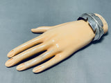 Outstanding Vintage Native American Navajo Handcarved Sterling Silver Feather Bracelet-Nativo Arts