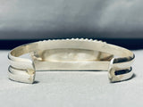 Protruding Turquoise!! Vintage Native American Navajo Sterling Silver Bracelet Old-Nativo Arts