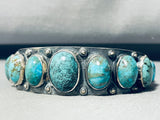 Cripple Creek Turquoise!! Vintage Native American Navajo Sterling Silver Bracelet-Nativo Arts