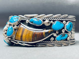 One Of The Most Unique Vintage Native American Navajo Turquoise Sterling Silver Bracelet-Nativo Arts