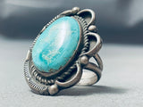 Superior Vintage Native American Navajo Sleeping Beauty Turquoise Sterling Silver Ring-Nativo Arts