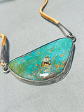 One Of The Most Unique Vintage Native American Navajo Royston Turquoise Sterling Silver Necklace-Nativo Arts