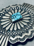 Magnificent Vintage Native American Navajo Spiderweb Turquoise Sterling Silver Huge Buckle-Nativo Arts