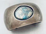 One Of The Most Unique Vintage Native American Navajo Morenci Turquoise Sterling Silver Bracelet-Nativo Arts