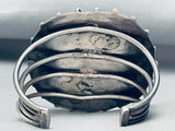 Heavy 95 Grams Vintage Native American Navajo Turquoise Sterling Silver Bracelet-Nativo Arts